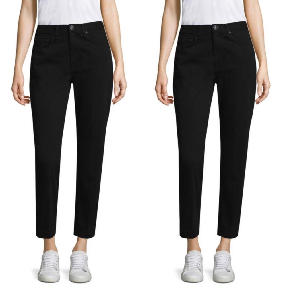 rag & bone HighRise Straight Leg Jeans Black Twill - Picture 4 of 7